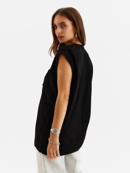 Жилет MINAKU: Knitwear collection цвет черный, размер 46