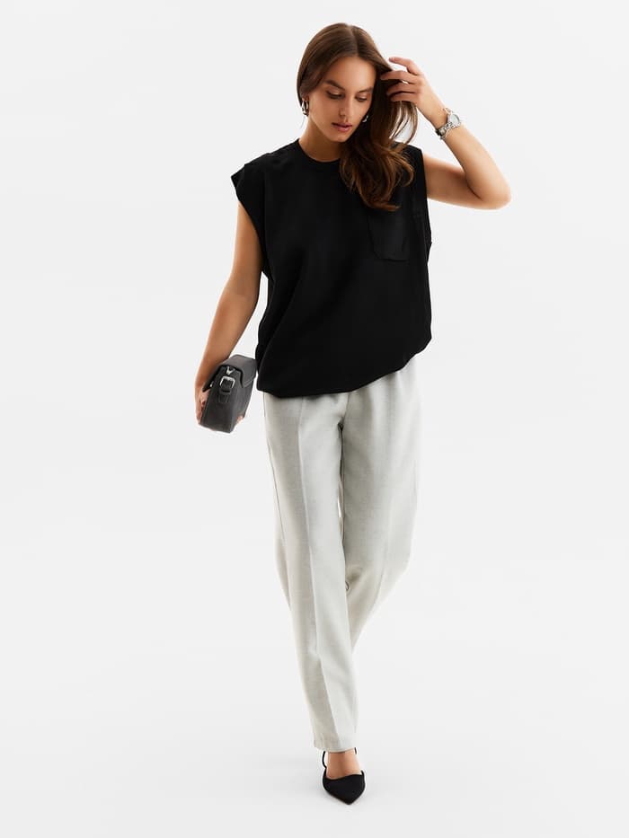 Жилет MINAKU: Knitwear collection цвет черный, размер 48