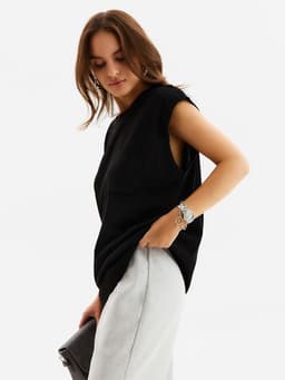 Жилет MINAKU: Knitwear collection цвет черный, размер 48