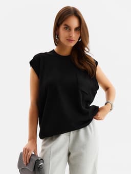 Жилет MINAKU: Knitwear collection цвет черный, размер 50