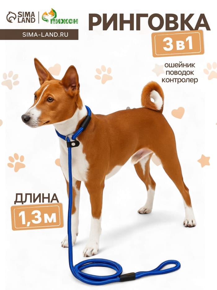 Ринговка для собак, 130×0.8 см, синяя