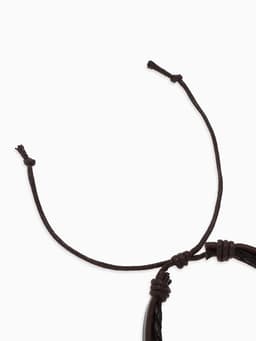 Браслет кожаный «Хиппи. Бусина», d=6 см, коричневый