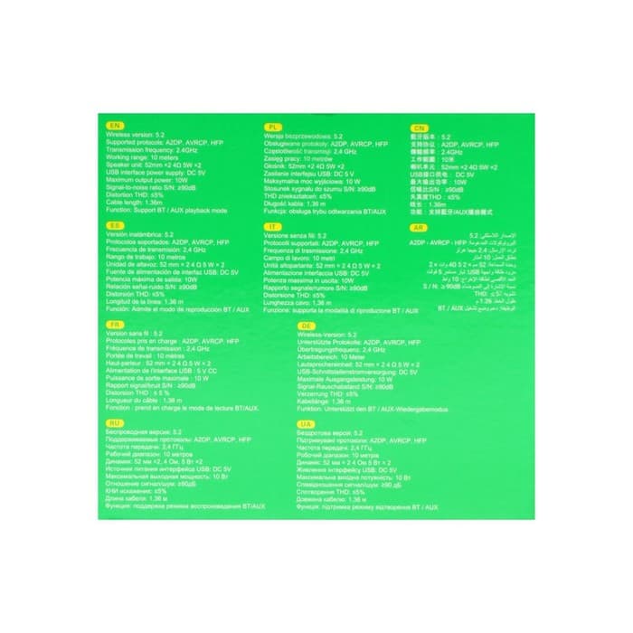 Портативная колонка Borofone BP12, 2 в 1, 10 Вт, кабель 1.36 м, BT 5.2, AUX, чёрная