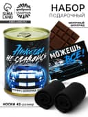Подарочный набор «Никогда не сдавайся», носки мужские 27 размер, молочный шоколад 27 г