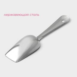 Совок для льда Доляна, h=22.5 см, нержавеющая сталь, хромированный