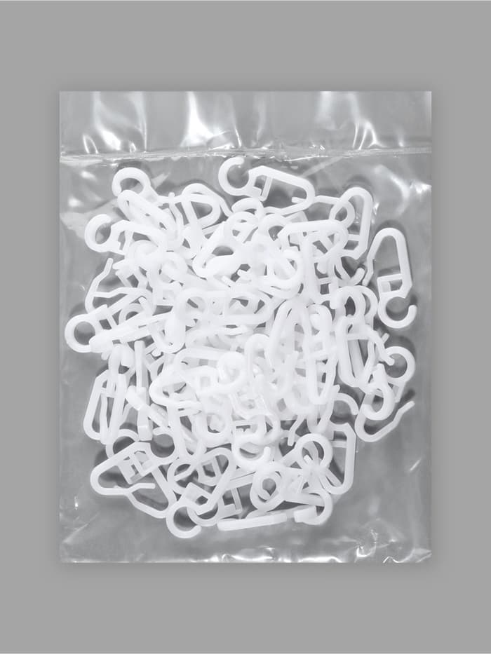 Крючок для штор, 3.2×1.5 см, 100 шт., белый