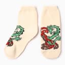 Носки женские махровые «Дракончик и феникс», светло-жёлтые, размер 36-40