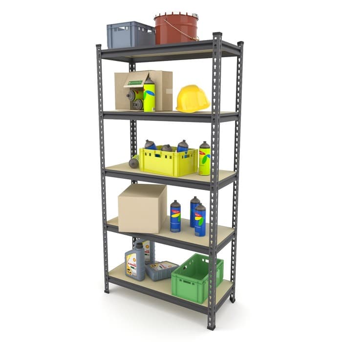 Стеллаж металлический для склада Everest Lite-50, 5 полок, 180×90×40 см, тёмно-серый