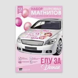 Набор магнитов на авто «Еду за дочкой», на выписку, 42 см × 29.7 см