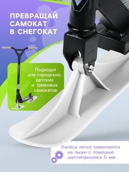 Лыжи для самокатов-снегокатов GRAFFITI, пара, цвет белый