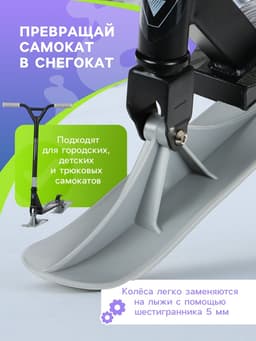 Лыжи для самокатов-снегокатов GRAFFITI, пара, цвет серый