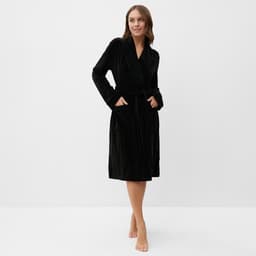 Халат домашний женский KAFTAN «Бархат», размер 44, чёрный