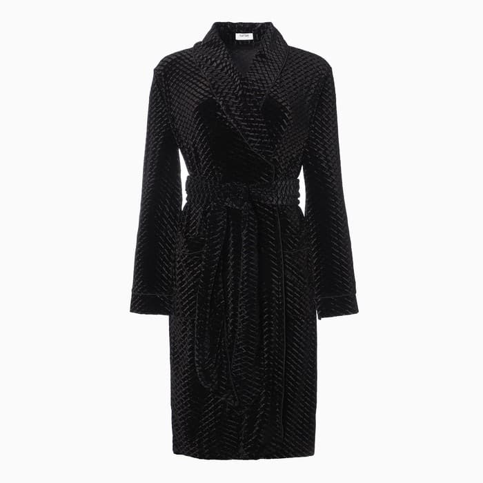 Халат домашний женский KAFTAN «Бархат», размер 44, чёрный