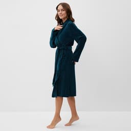 Халат домашний женский KAFTAN «Бархат», размер 40, зелёный