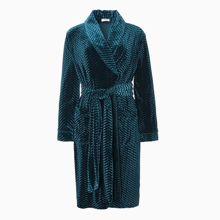Халат домашний женский KAFTAN «Бархат», размер 40, зелёный