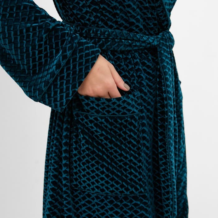 Халат домашний женский KAFTAN «Бархат», размер 44, зелёный