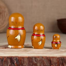 Матрёшка «Щенок», 3 кукольная, 10 см
