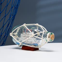Корабль в бутылке «Сети», фигурка, 15×8×9 см, белый