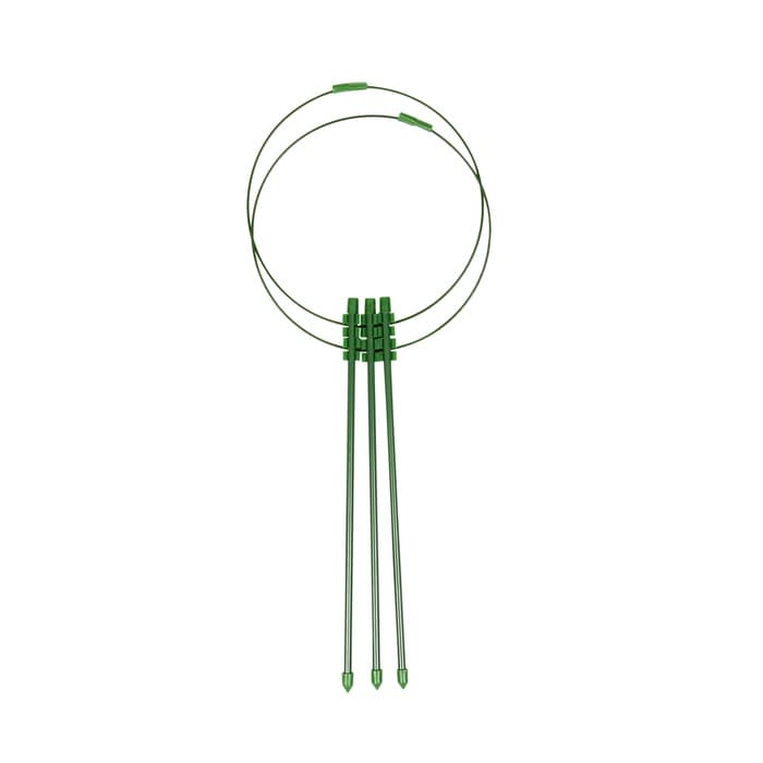 Кустодержатель, d=18 см, h=30 см, 2 кольца, металл, зелёный, Greengo