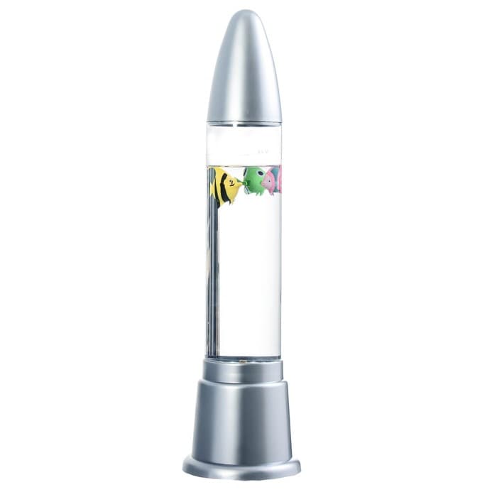Лава - лампа RISALUX «Аквариум с рыбками», подсветка, RGB, от сети 220 В, серебристая, 12×12×50 см