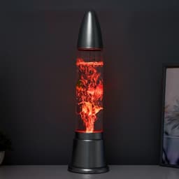 Лава - лампа RISALUX «Аквариум с рыбками», подсветка, RGB, от сети 220 В, серебристая, 12×12×50 см