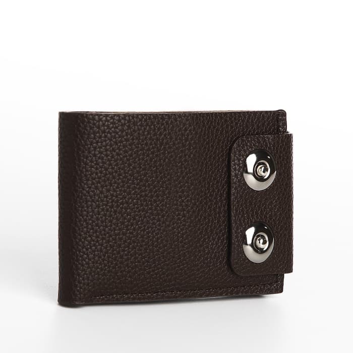 Портмоне мужское на магнитах, отдел для купюр, карт, монет, коричневое