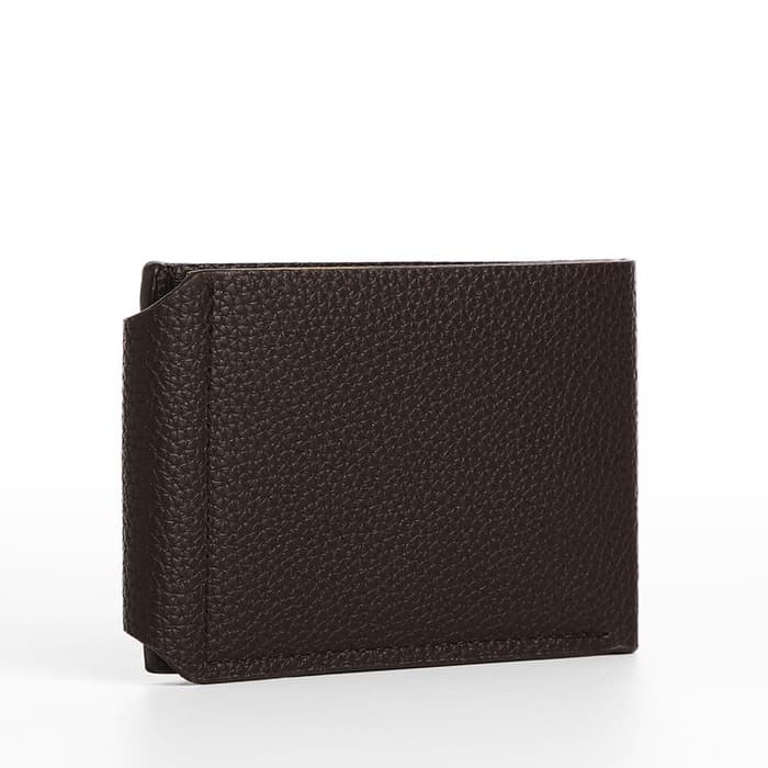 Портмоне мужское на магнитах, отдел для купюр, карт, монет, коричневое