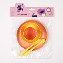 Детская посуда в наборе Lalababy Follow Me (тарелка, миска, стаканчик, 2 ложки), цвет розовый