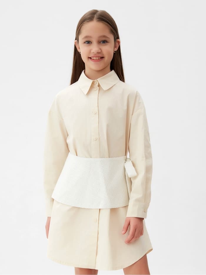 Юбка баска для девочки MINAKU: PartyDress, белая, рост 128 см