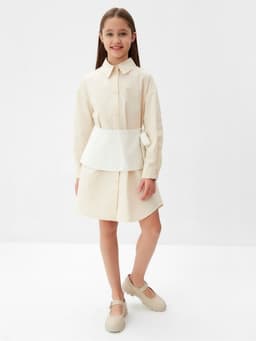 Юбка баска для девочки MINAKU: PartyDress, белая, рост 128 см