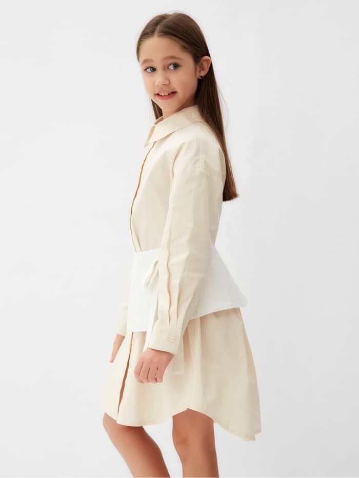 Юбка баска для девочки MINAKU: PartyDress, белая, рост 128 см