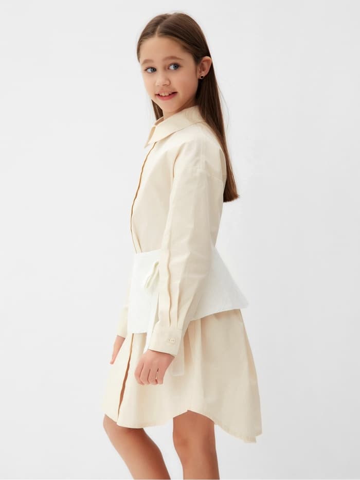 Юбка баска для девочки MINAKU: PartyDress, белая, рост 134 см