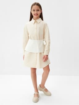 Юбка баска для девочки MINAKU: PartyDress, белая, рост 134 см