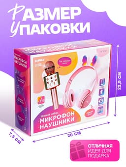 Игровой набор ZABIAKA «Зайчик»: микрофон, наушники с ушками