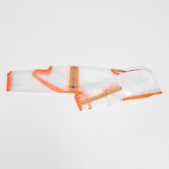 Дождевик - комбинезон для собак, размер M, ДС 30, ОГ 42 см, вес 5-8 кг, прозрачный, оранжевый