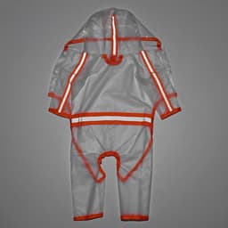 Дождевик - комбинезон для собак, размер M, ДС 30, ОГ 42 см, вес 5-8 кг, прозрачный, оранжевый