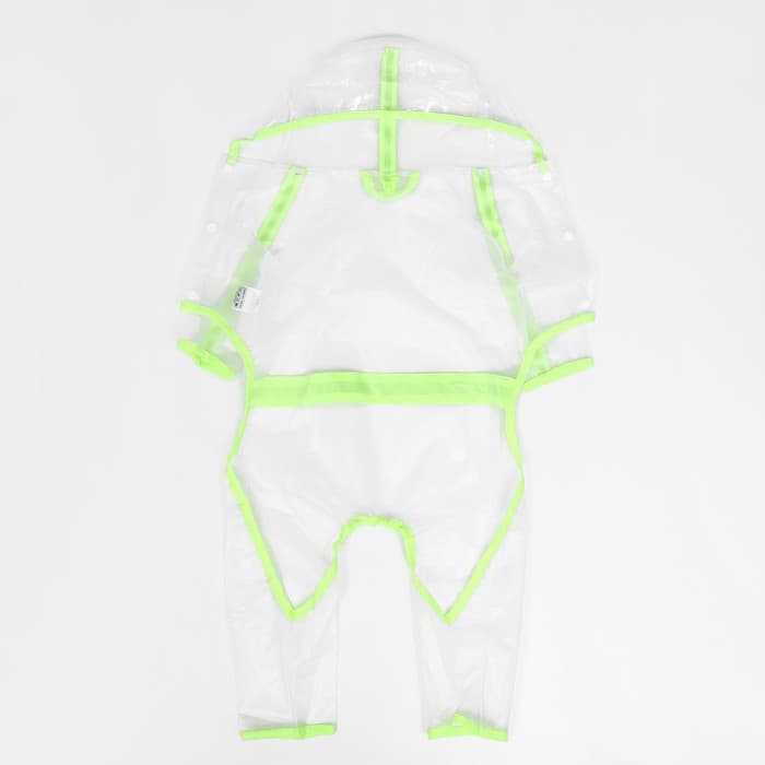 Дождевик - комбинезон для собак, размер 2XL, ДС 42, ОГ 57 см, вес 16-20 кг, прозрачный, жёлтый