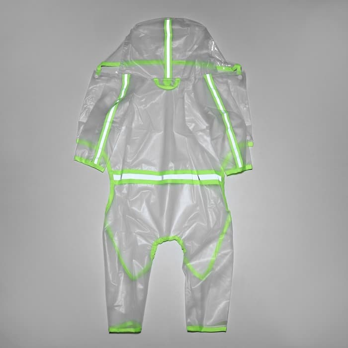 Дождевик - комбинезон для собак, размер 2XL, ДС 42, ОГ 57 см, вес 16-20 кг, прозрачный, жёлтый