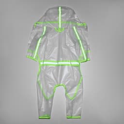 Дождевик - комбинезон для собак, размер 2XL, ДС 42, ОГ 57 см, вес 16-20 кг, прозрачный, жёлтый