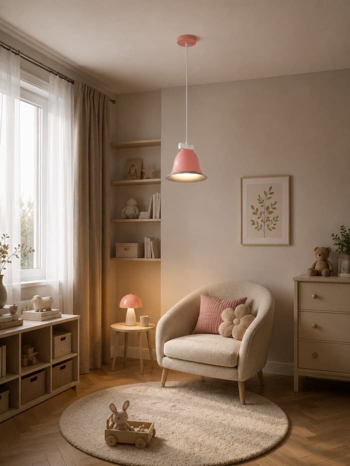 Светильник «Микки» Е27 40 Вт розовый белый 23×23×19-119 см BayerLux