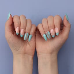Накладные ногти «Freshness», 24 шт., с клеевыми пластинами, форма миндаль, голубые, розовые