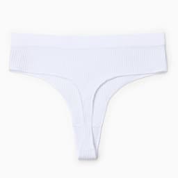 Трусы женские бразилиана MINAKU в рубчик, размер 44-46, белые