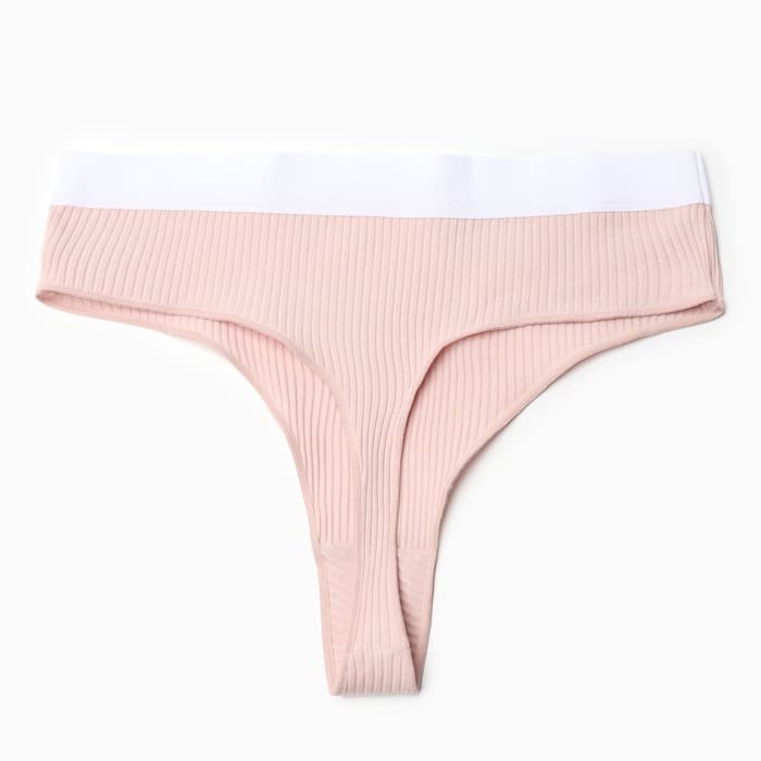 Трусы женские бразилиана MINAKU в рубчик, размер 44-46, бежевые