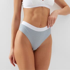 Трусы женские бразилиана MINAKU в рубчик, размер 44-46, серые