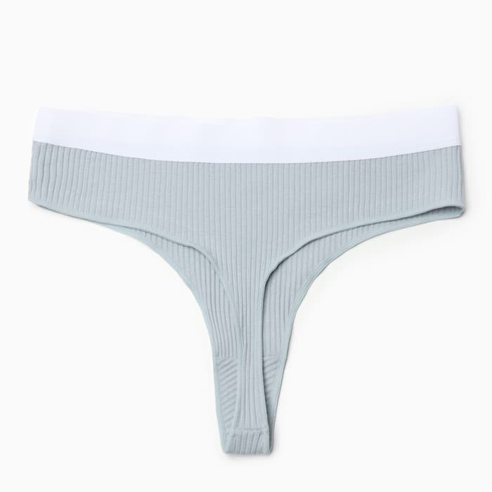 Трусы женские бразилиана MINAKU в рубчик, размер 44-46, серые