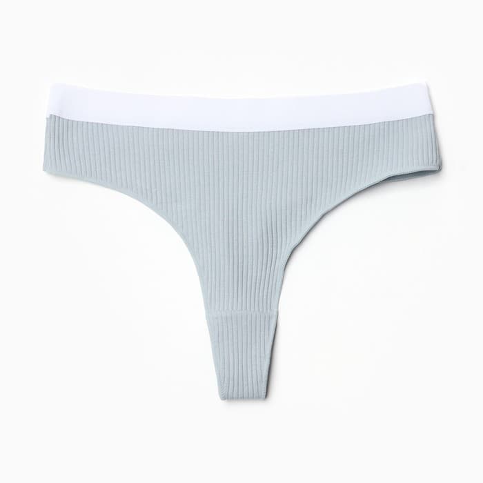 Трусы женские бразилиана MINAKU в рубчик, размер 44-46, серые