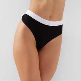 Трусы женские бразилиана MINAKU рубчик размер 44-46, чёрные