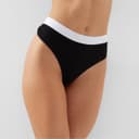 Трусы женские бразилиана MINAKU рубчик размер 44-46, чёрные