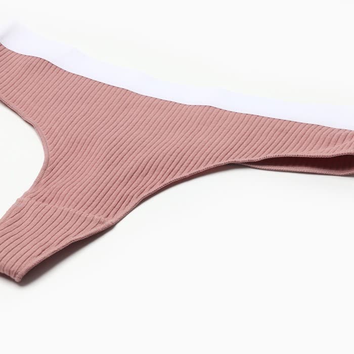 Трусы женские бразилиана MINAKU в рубчик, размер 44-46, цвет кофейный