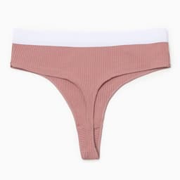 Трусы женские бразилиана MINAKU в рубчик, размер 44-46, цвет кофейный